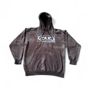 Vintage Fly Racing Hoodie Brown Men Size Large